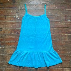 Vintage Juicy Couture Aqua Blue Terrycloth Dress Size Small